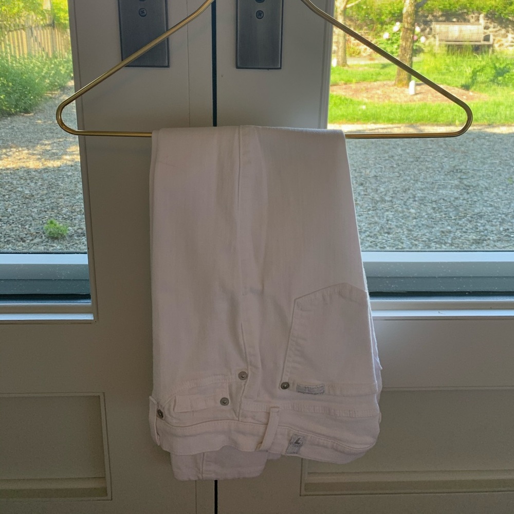 7 For All Man Kind white skinny jeans